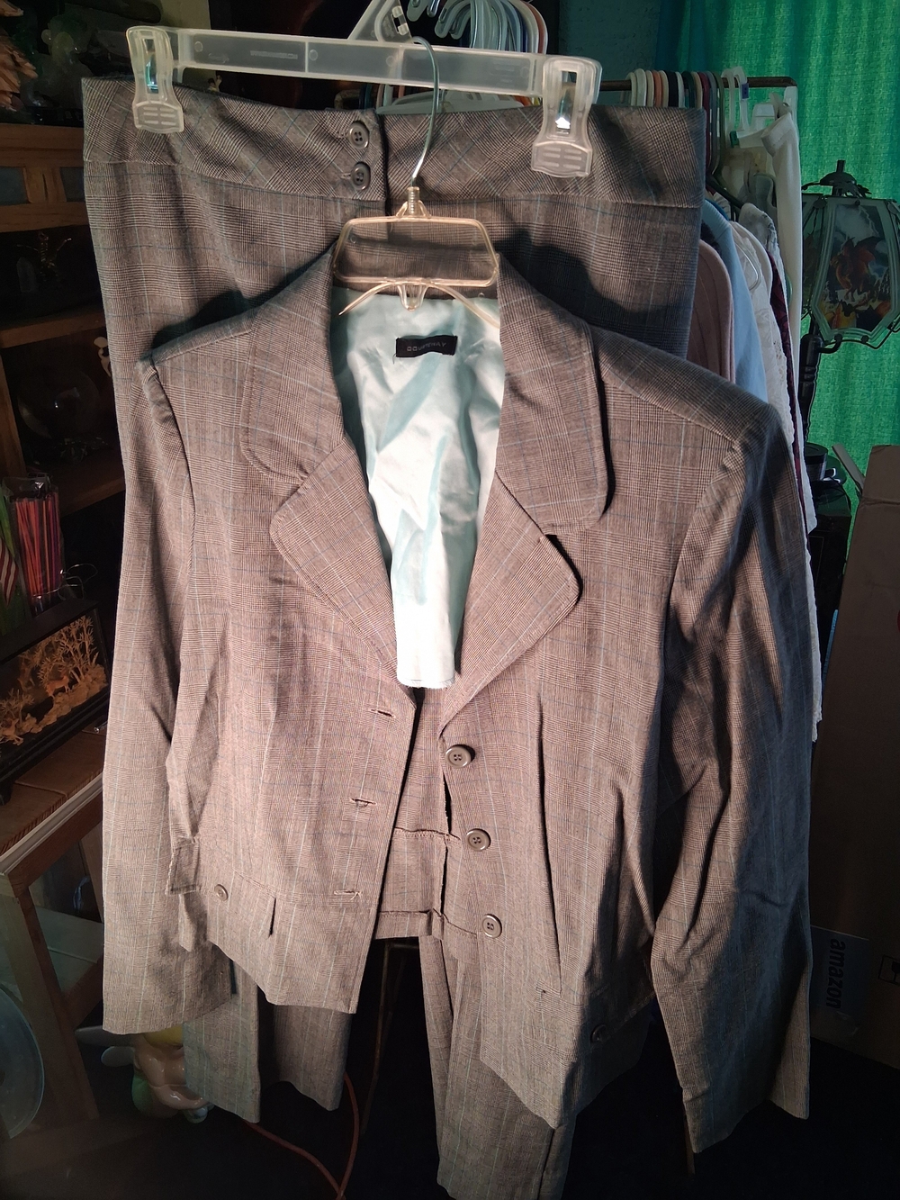 Courtenay Gray Plaid Blazer with Matching Pants